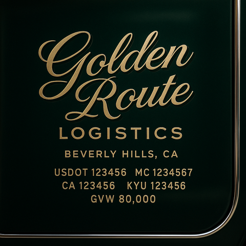 Custom Truck Door Lettering Sticker Decal Signs With Company Name, Location, USDOT, MC, CA, KYU, GVW & More | Create Your Own USDOT Truck Door Sign