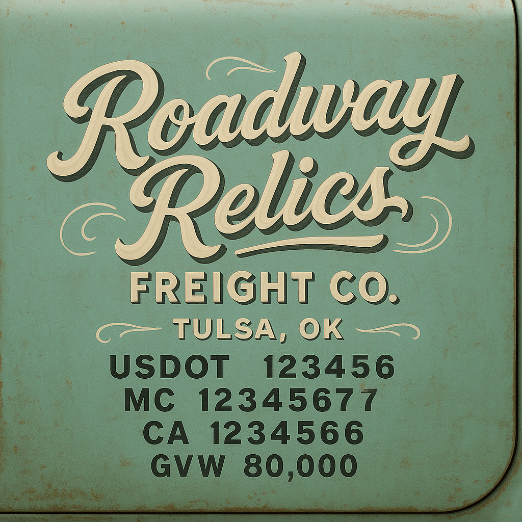 Custom Truck Door Lettering Sticker Decal Signs With Company Name, Location, USDOT, MC, CA, KYU, GVW & More | Create Your Own USDOT Truck Door Sign