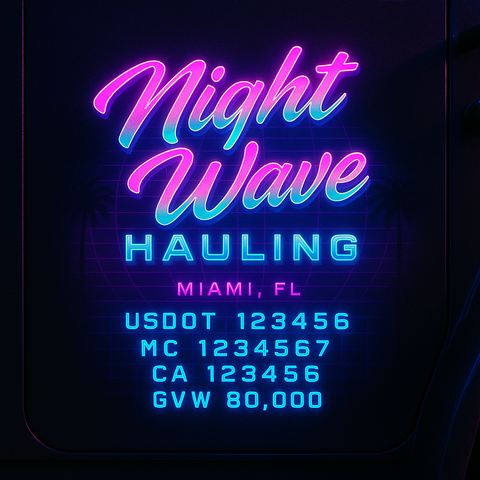 Custom Truck Door Lettering Sticker Decal Signs With Company Name, Location, USDOT, MC, CA, KYU, GVW & More | Create Your Own USDOT Truck Door Sign