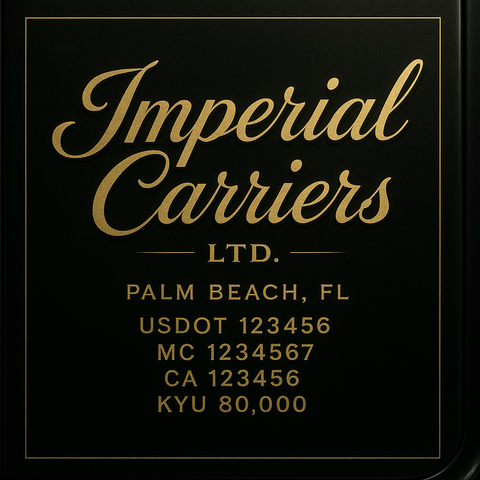 Custom Truck Door Lettering Sticker Decal Signs With Company Name, Location, USDOT, MC, CA, KYU, GVW & More | Create Your Own USDOT Truck Door Sign