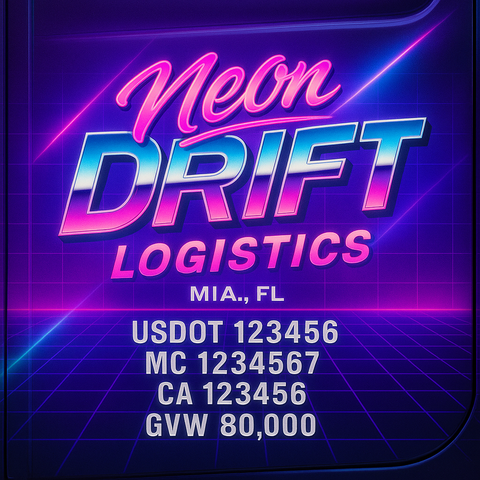 Custom Truck Door Lettering Sticker Decal Signs With Company Name, Location, USDOT, MC, CA, KYU, GVW & More | Create Your Own USDOT Truck Door Sign