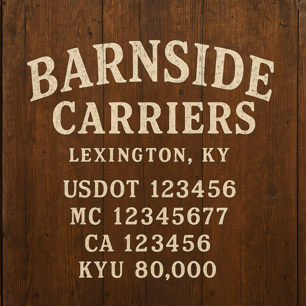 Custom Truck Door Lettering Sticker Decal Signs With Company Name, Location, USDOT, MC, CA, KYU, GVW & More | Create Your Own USDOT Truck Door Sign