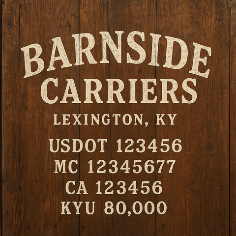 Custom Truck Door Lettering Sticker Decal Signs With Company Name, Location, USDOT, MC, CA, KYU, GVW & More | Create Your Own USDOT Truck Door Sign