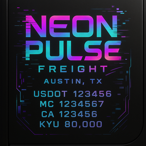 Custom Truck Door Lettering Sticker Decal Signs With Company Name, Location, USDOT, MC, CA, KYU, GVW & More | Create Your Own USDOT Truck Door Sign