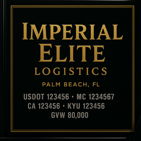 Custom Truck Door Lettering Sticker Decal Signs With Company Name, Location, USDOT, MC, CA, KYU, GVW & More | Create Your Own USDOT Truck Door Sign