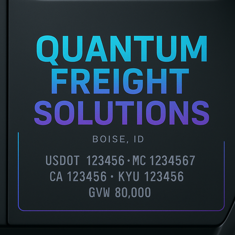 Custom Truck Door Lettering Sticker Decal Signs With Company Name, Location, USDOT, MC, CA, KYU, GVW & More | Create Your Own USDOT Truck Door Sign