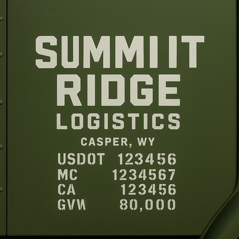 Custom Truck Door Lettering Sticker Decal Signs With Company Name, Location, USDOT, MC, CA, KYU, GVW & More | Create Your Own USDOT Truck Door Sign