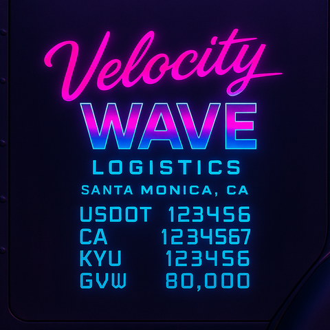 Custom Truck Door Lettering Sticker Decal Signs With Company Name, Location, USDOT, MC, CA, KYU, GVW & More | Create Your Own USDOT Truck Door Sign