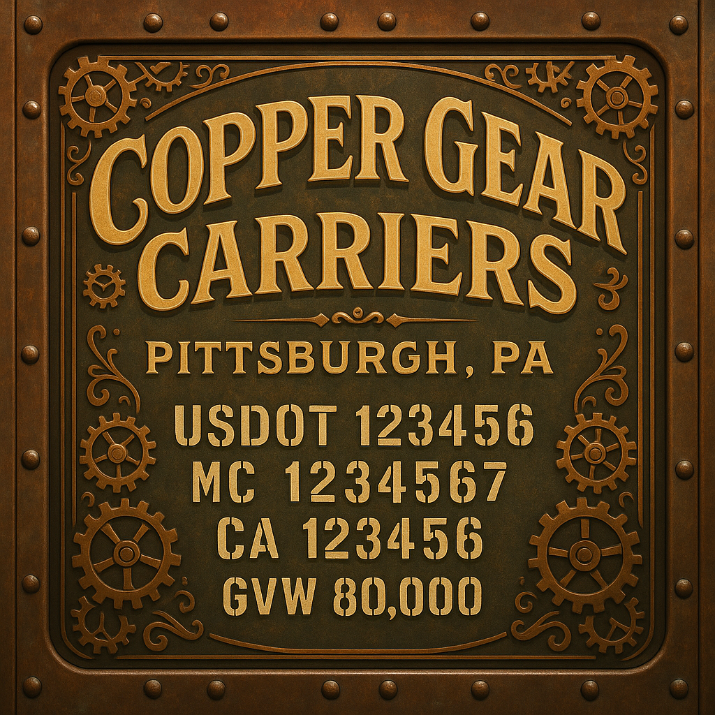 Custom Truck Door Lettering Sticker Decal Signs With Company Name, Location, USDOT, MC, CA, KYU, GVW & More | Create Your Own USDOT Truck Door Sign