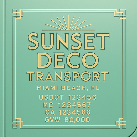 Custom Truck Door Lettering Sticker Decal Signs With Company Name, Location, USDOT, MC, CA, KYU, GVW & More | Create Your Own USDOT Truck Door Sign