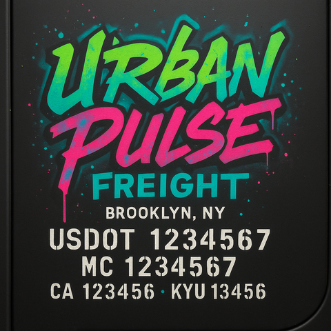 Custom Truck Door Lettering Sticker Decal Signs With Company Name, Location, USDOT, MC, CA, KYU, GVW & More | Create Your Own USDOT Truck Door Sign