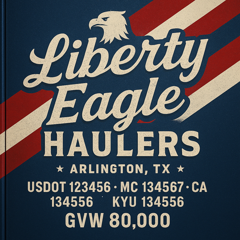 Custom Truck Door Lettering Sticker Decal Signs With Company Name, Location, USDOT, MC, CA, KYU, GVW & More | Create Your Own USDOT Truck Door Sign