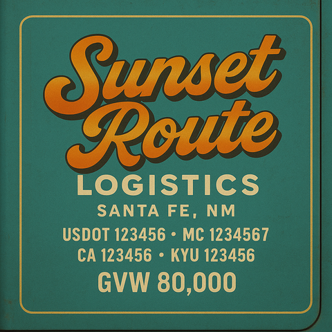 Custom Truck Door Lettering Sticker Decal Signs With Company Name, Location, USDOT, MC, CA, KYU, GVW & More | Create Your Own USDOT Truck Door Sign