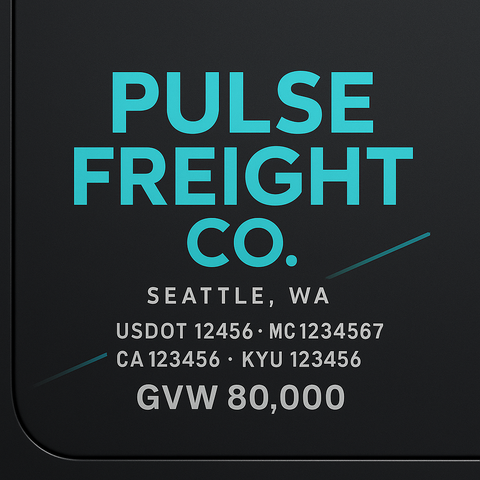 Custom Truck Door Lettering Sticker Decal Signs With Company Name, Location, USDOT, MC, CA, KYU, GVW & More | Create Your Own USDOT Truck Door Sign