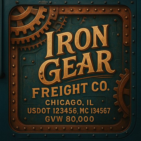 Custom Truck Door Lettering Sticker Decal Signs With Company Name, Location, USDOT, MC, CA, KYU, GVW & More | Create Your Own USDOT Truck Door Sign