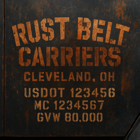 Custom Truck Door Lettering Sticker Decal Signs With Company Name, Location, USDOT, MC, CA, KYU, GVW & More | Create Your Own USDOT Truck Door Sign