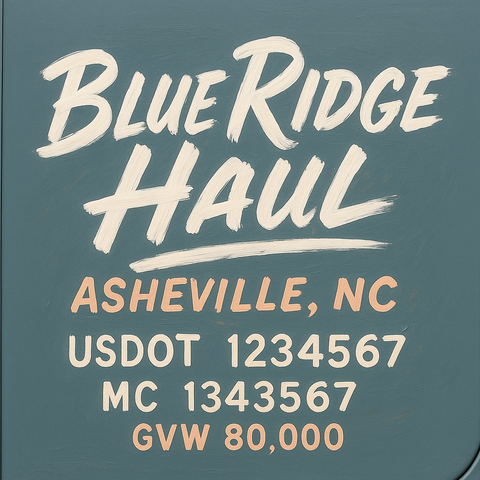 Custom Truck Door Lettering Sticker Decal Signs With Company Name, Location, USDOT, MC, CA, KYU, GVW & More | Create Your Own USDOT Truck Door Sign