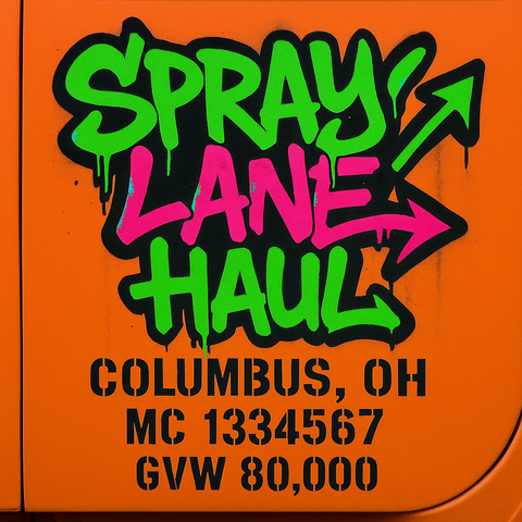 Custom Truck Door Lettering Sticker Decal Signs With Company Name, Location, USDOT, MC, CA, KYU, GVW & More | Create Your Own USDOT Truck Door Sign