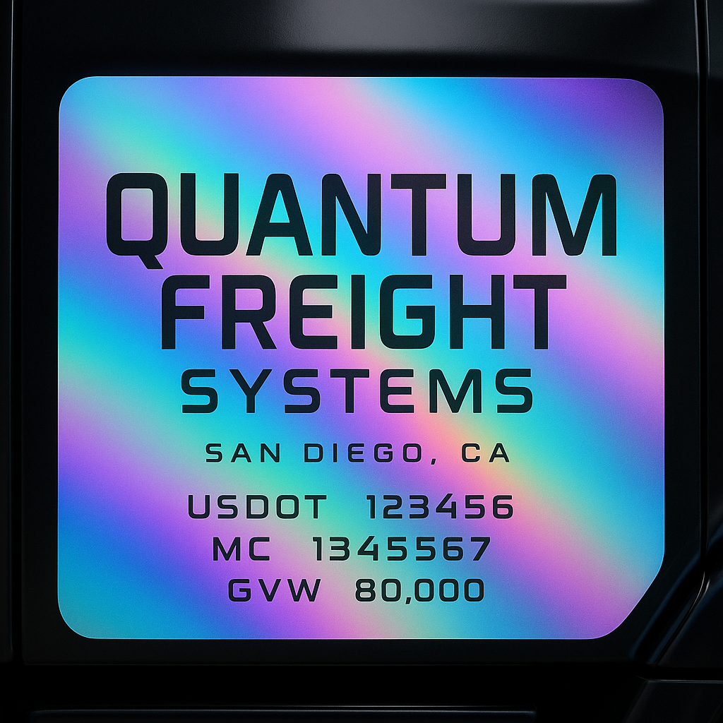 Custom Truck Door Lettering Sticker Decal Signs With Company Name, Location, USDOT, MC, CA, KYU, GVW & More | Create Your Own USDOT Truck Door Sign