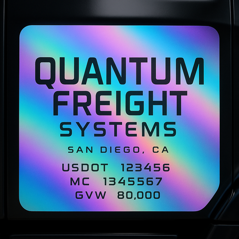 Custom Truck Door Lettering Sticker Decal Signs With Company Name, Location, USDOT, MC, CA, KYU, GVW & More | Create Your Own USDOT Truck Door Sign