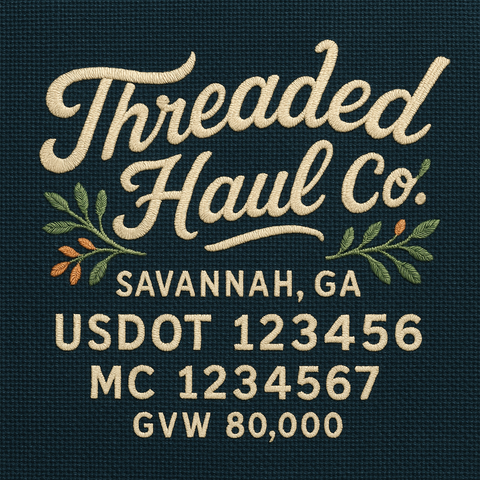 Custom Truck Door Lettering Sticker Decal Signs With Company Name, Location, USDOT, MC, CA, KYU, GVW & More | Create Your Own USDOT Truck Door Sign