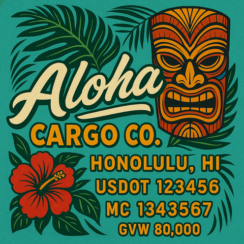 Custom Truck Door Lettering Sticker Decal Signs With Company Name, Location, USDOT, MC, CA, KYU, GVW & More | Create Your Own USDOT Truck Door Sign