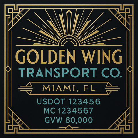 Custom Truck Door Lettering Sticker Decal Signs With Company Name, Location, USDOT, MC, CA, KYU, GVW & More | Create Your Own USDOT Truck Door Sign