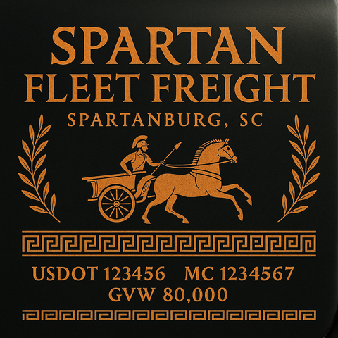 Custom Truck Door Lettering Sticker Decal Signs With Company Name, Location, USDOT, MC, CA, KYU, GVW & More | Create Your Own USDOT Truck Door Sign