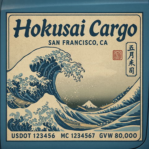 Custom Truck Door Lettering Sticker Decal Signs With Company Name, Location, USDOT, MC, CA, KYU, GVW & More | Create Your Own USDOT Truck Door Sign