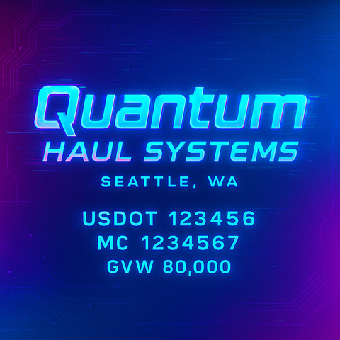 Custom Truck Door Lettering Sticker Decal Signs With Company Name, Location, USDOT, MC, CA, KYU, GVW & More | Create Your Own USDOT Truck Door Sign