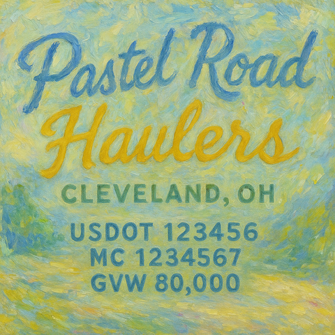 Custom Truck Door Lettering Sticker Decal Signs With Company Name, Location, USDOT, MC, CA, KYU, GVW & More | Create Your Own USDOT Truck Door Sign