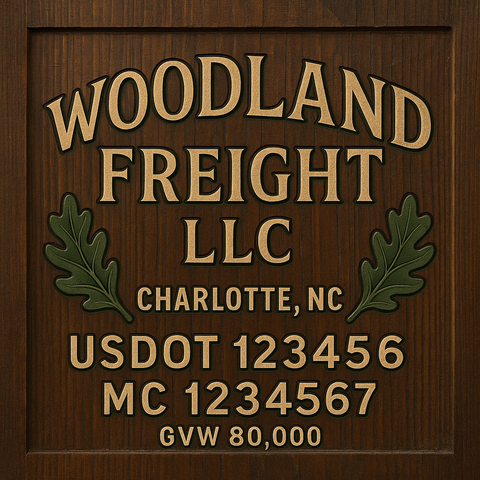 Custom Truck Door Lettering Sticker Decal Signs With Company Name, Location, USDOT, MC, CA, KYU, GVW & More | Create Your Own USDOT Truck Door Sign