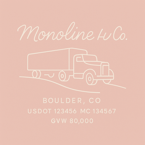 Custom Truck Door Lettering Sticker Decal Signs With Company Name, Location, USDOT, MC, CA, KYU, GVW & More | Create Your Own USDOT Truck Door Sign