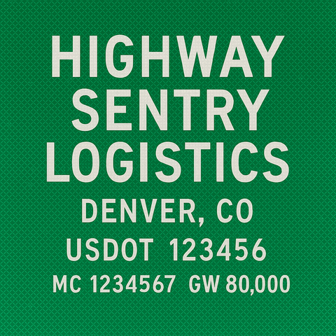 Custom Truck Door Lettering Sticker Decal Signs With Company Name, Location, USDOT, MC, CA, KYU, GVW & More | Create Your Own USDOT Truck Door Sign