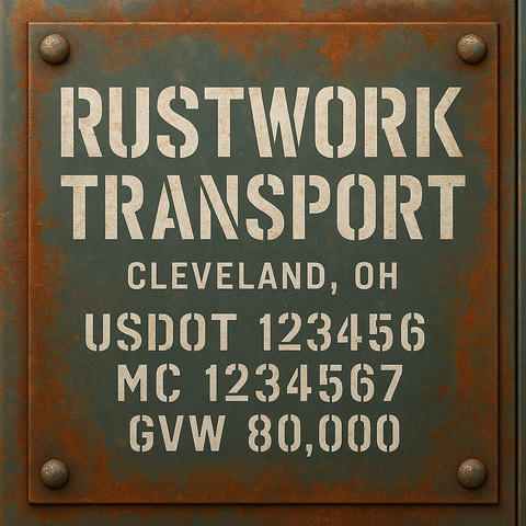 Custom Truck Door Lettering Sticker Decal Signs With Company Name, Location, USDOT, MC, CA, KYU, GVW & More | Create Your Own USDOT Truck Door Sign