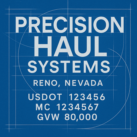 Custom Truck Door Lettering Sticker Decal Signs With Company Name, Location, USDOT, MC, CA, KYU, GVW & More | Create Your Own USDOT Truck Door Sign