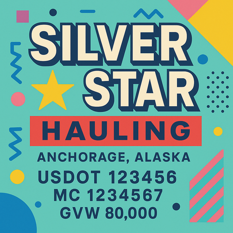 Custom Truck Door Lettering Sticker Decal Signs With Company Name, Location, USDOT, MC, CA, KYU, GVW & More | Create Your Own USDOT Truck Door Sign