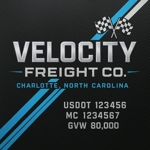 Custom Truck Door Lettering Sticker Decal Signs With Company Name, Location, USDOT, MC, CA, KYU, GVW & More | Create Your Own USDOT Truck Door Sign