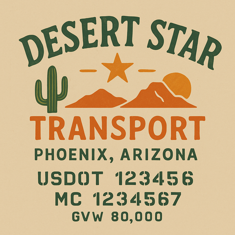 Custom Truck Door Lettering Sticker Decal Signs With Company Name, Location, USDOT, MC, CA, KYU, GVW & More | Create Your Own USDOT Truck Door Sign