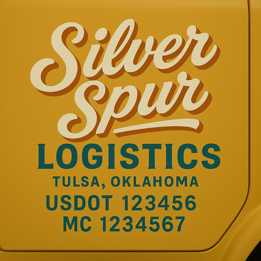 Custom Truck Door Lettering Sticker Decal Signs With Company Name, Location, USDOT, MC, CA, KYU, GVW & More | Create Your Own USDOT Truck Door Sign