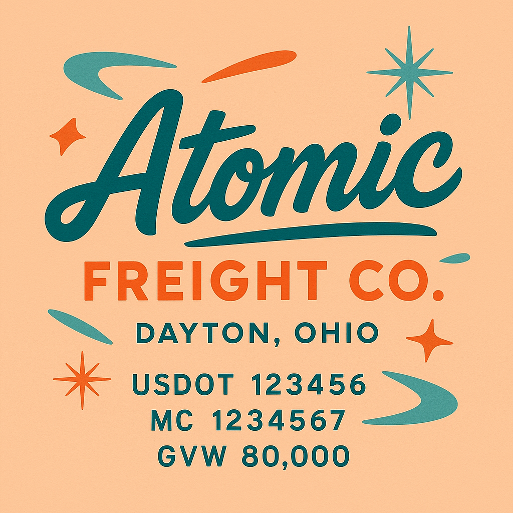 Custom Truck Door Lettering Sticker Decal Signs With Company Name, Location, USDOT, MC, CA, KYU, GVW & More | Create Your Own USDOT Truck Door Sign