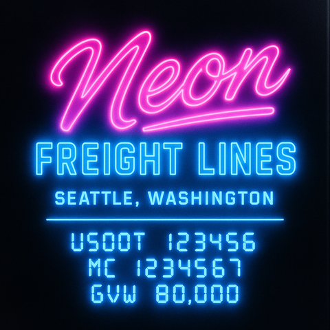 Custom Truck Door Lettering Sticker Decal Signs With Company Name, Location, USDOT, MC, CA, KYU, GVW & More | Create Your Own USDOT Truck Door Sign