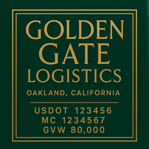 Custom Truck Door Lettering Sticker Decal Signs With Company Name, Location, USDOT, MC, CA, KYU, GVW & More | Create Your Own USDOT Truck Door Sign