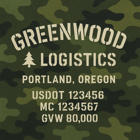 Custom Truck Door Lettering Sticker Decal Signs With Company Name, Location, USDOT, MC, CA, KYU, GVW & More | Create Your Own USDOT Truck Door Sign