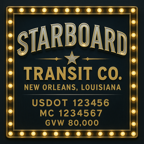 Custom Truck Door Lettering Sticker Decal Signs With Company Name, Location, USDOT, MC, CA, KYU, GVW & More | Create Your Own USDOT Truck Door Sign