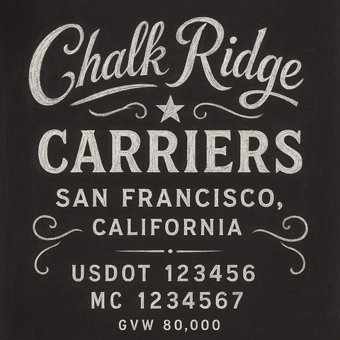 Custom Truck Door Lettering Sticker Decal Signs With Company Name, Location, USDOT, MC, CA, KYU, GVW & More | Create Your Own USDOT Truck Door Sign