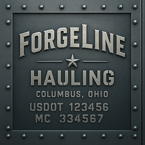 Custom Truck Door Lettering Sticker Decal Signs With Company Name, Location, USDOT, MC, CA, KYU, GVW & More | Create Your Own USDOT Truck Door Sign