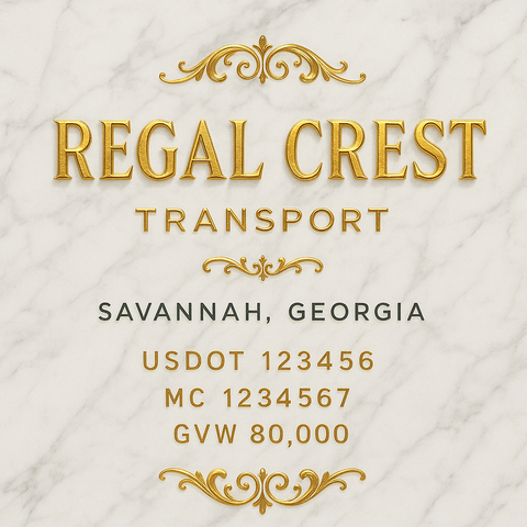 Custom Truck Door Lettering Sticker Decal Signs With Company Name, Location, USDOT, MC, CA, KYU, GVW & More | Create Your Own USDOT Truck Door Sign