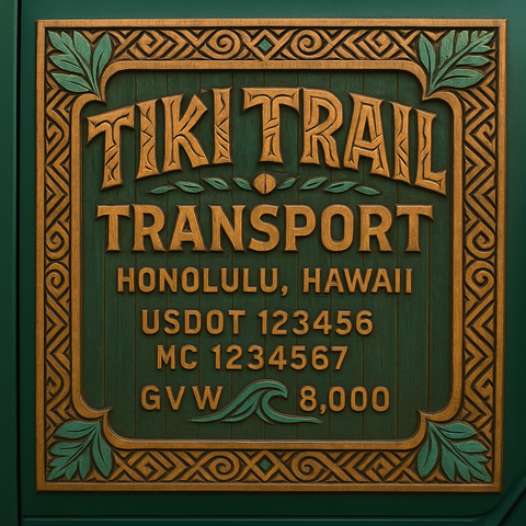 Custom Truck Door Lettering Sticker Decal Signs With Company Name, Location, USDOT, MC, CA, KYU, GVW & More | Create Your Own USDOT Truck Door Sign