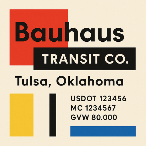 Custom Truck Door Lettering Sticker Decal Signs With Company Name, Location, USDOT, MC, CA, KYU, GVW & More | Create Your Own USDOT Truck Door Sign